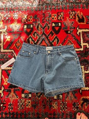 Princess Polly Light Blue High-Rise Denim Shorts
